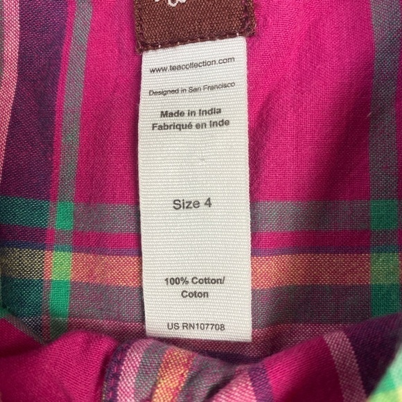 ⭐️TEA COLLECTION Plaid Lucknow Tassel Dress - Picture 4 of 5